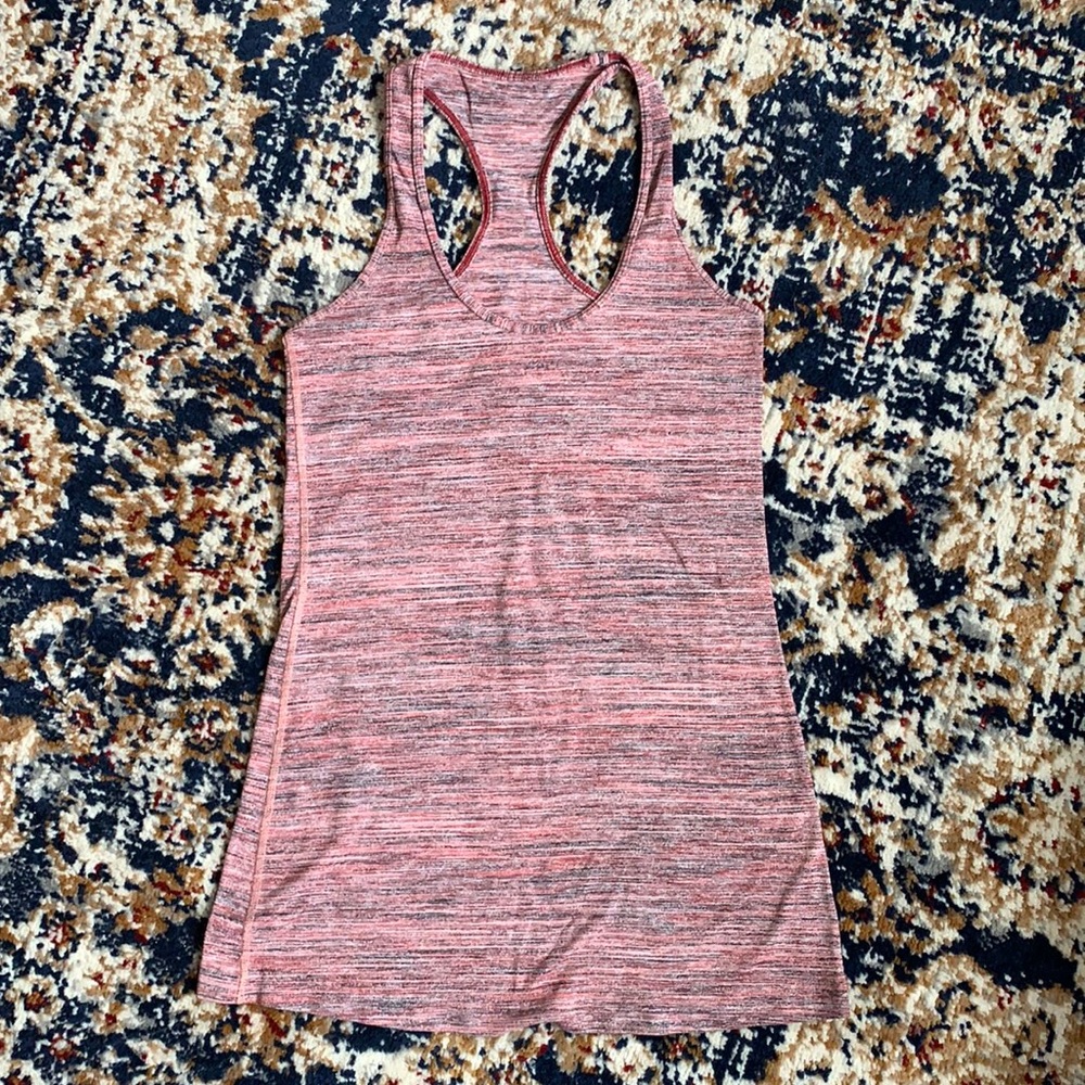 LULULEMON Workout Top - Racerback Pink and Gray 4
